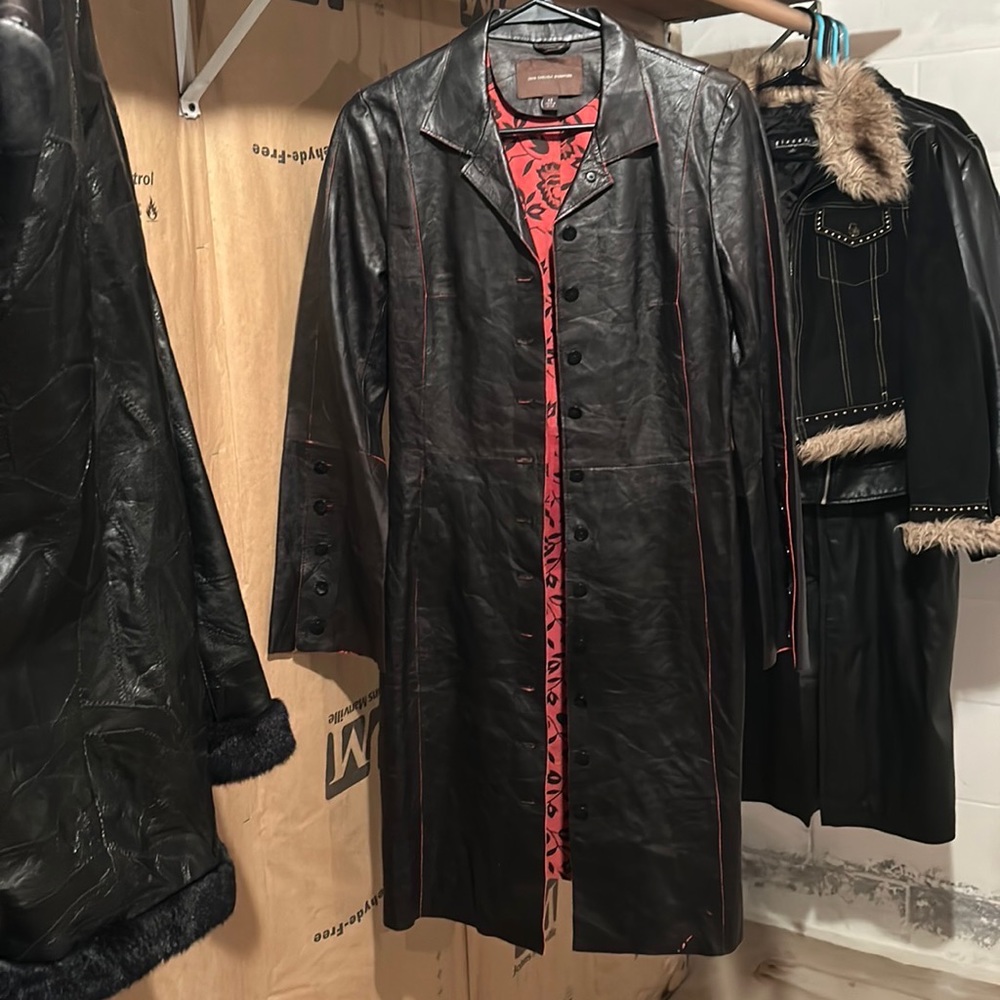 FLORAL LEATHER TRENCH